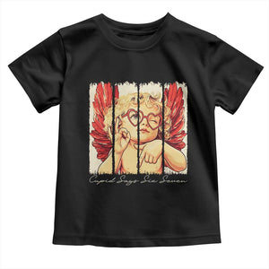 Retro Cupid Says Six Seven Toddler T Shirt 67 Valentines Day TS12 Black Print Your Wear