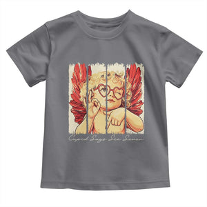 Retro Cupid Says Six Seven Toddler T Shirt 67 Valentines Day TS12 Charcoal Print Your Wear