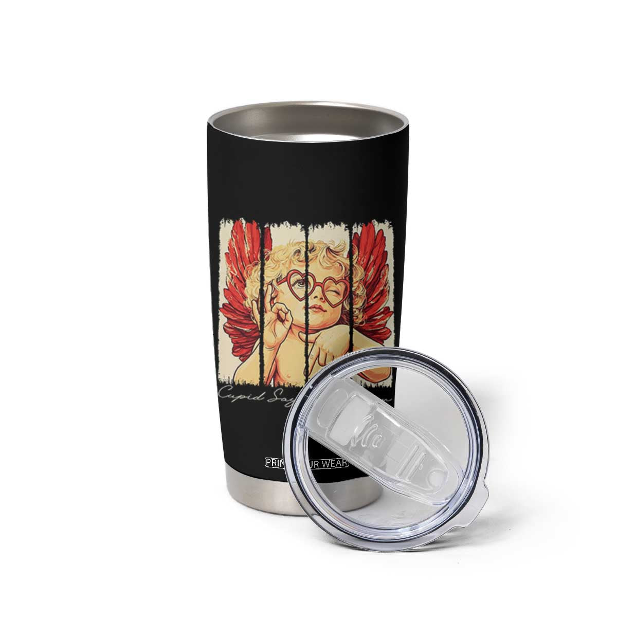 Retro Cupid Says Six Seven Tumbler Cup 67 Valentines Day TS12 Print Your Wear