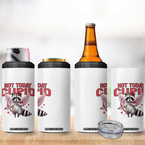 Funny Raccoon Cupid Anti Valentine 4 in 1 Can Cooler Tumbler Not Today Cupid TS12 Print Your Wear