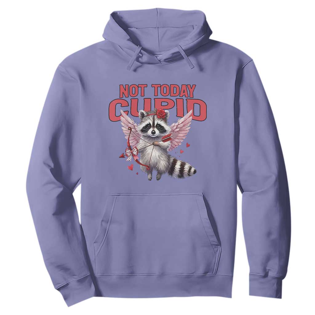 Funny Raccoon Cupid Anti Valentine Hoodie Not Today Cupid TS12 Violet Print Your Wear
