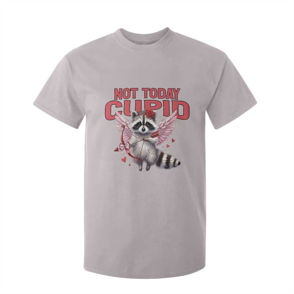 Funny Raccoon Cupid Anti Valentine T Shirt For Kid Not Today Cupid TS12 Ice Gray Print Your Wear