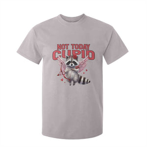 Funny Raccoon Cupid Anti Valentine T Shirt For Kid Not Today Cupid TS12 Ice Gray Print Your Wear