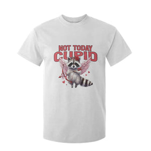Funny Raccoon Cupid Anti Valentine T Shirt For Kid Not Today Cupid TS12 White Print Your Wear