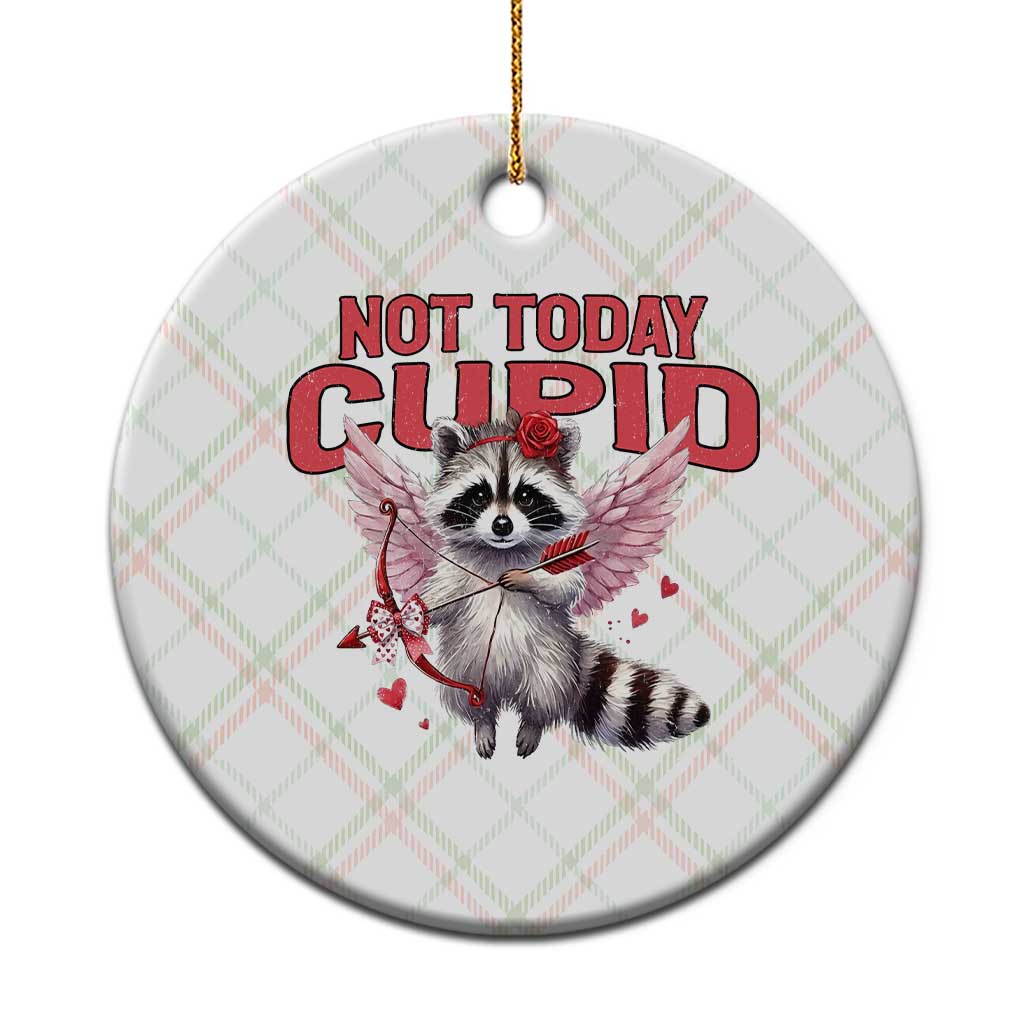 Funny Raccoon Cupid Anti Valentine Ceramic Ornament Not Today Cupid TS12 1pc Christmas Plaid Print Your Wear