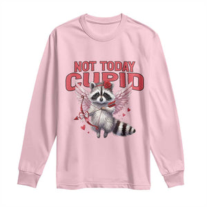 Funny Raccoon Cupid Anti Valentine Long Sleeve Shirt Not Today Cupid TS12 Light Pink Print Your Wear