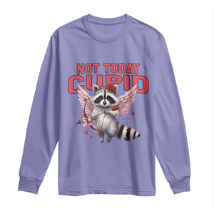 Funny Raccoon Cupid Anti Valentine Long Sleeve Shirt Not Today Cupid TS12 Violet Print Your Wear