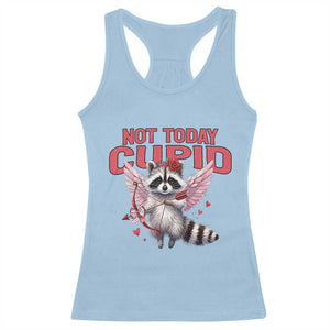 Funny Raccoon Cupid Anti Valentine Racerback Tank Top Not Today Cupid TS12 Light Blue Print Your Wear