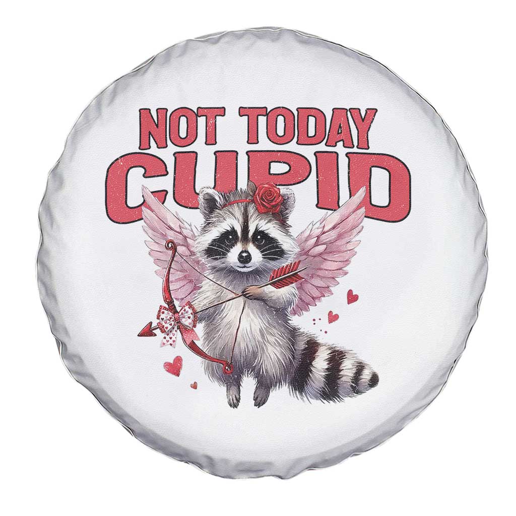 Funny Raccoon Cupid Anti Valentine Spare Tire Cover Not Today Cupid TS12 Print Your Wear