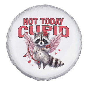 Funny Raccoon Cupid Anti Valentine Spare Tire Cover Not Today Cupid TS12 Print Your Wear