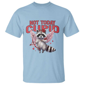 Funny Raccoon Cupid Anti Valentine T Shirt Not Today Cupid TS12 Light Blue Print Your Wear