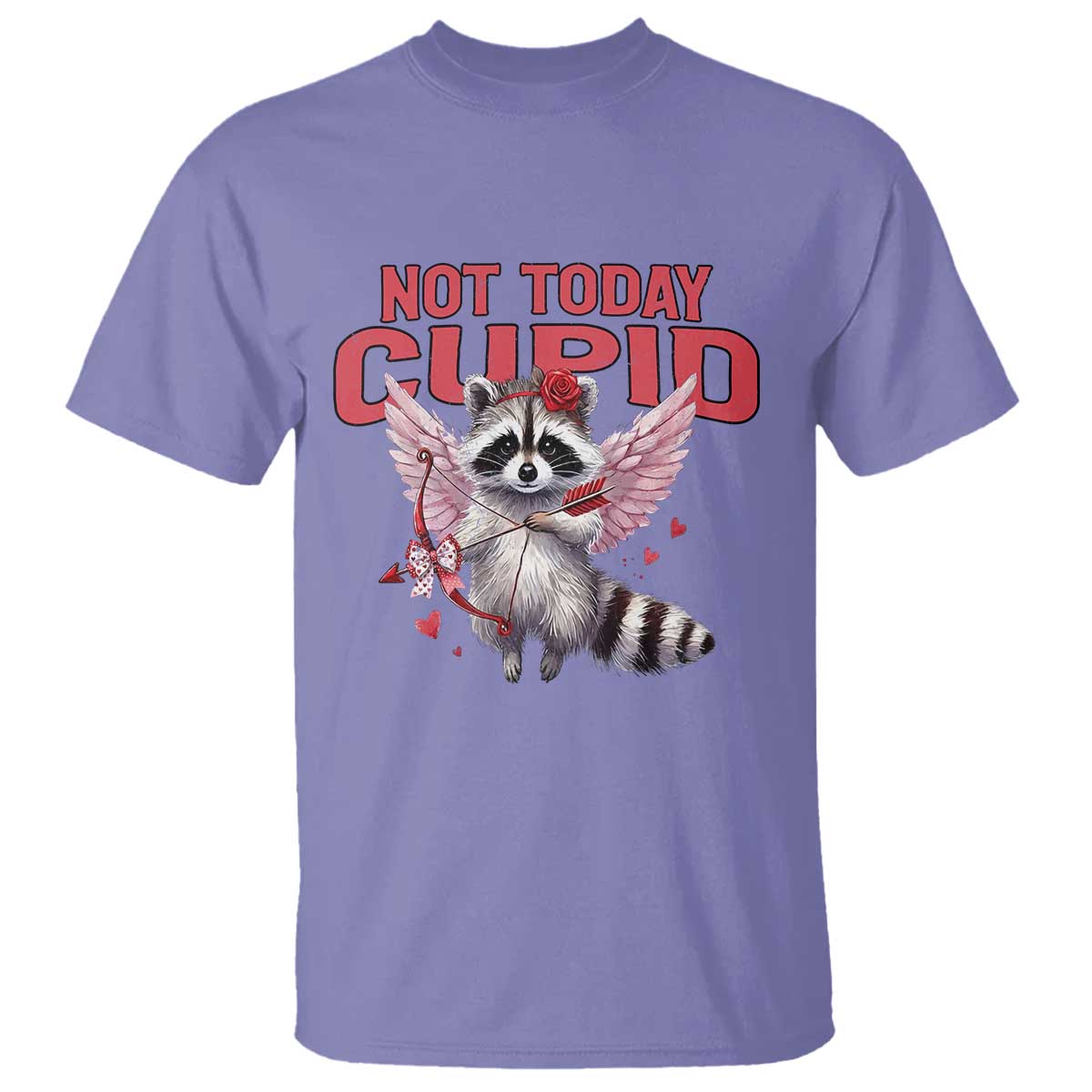 Funny Raccoon Cupid Anti Valentine T Shirt Not Today Cupid TS12 Violet Print Your Wear