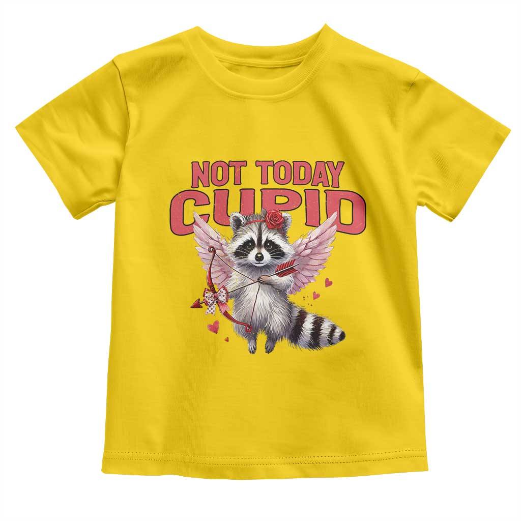 Funny Raccoon Cupid Anti Valentine Toddler T Shirt Not Today Cupid TS12 Daisy Print Your Wear