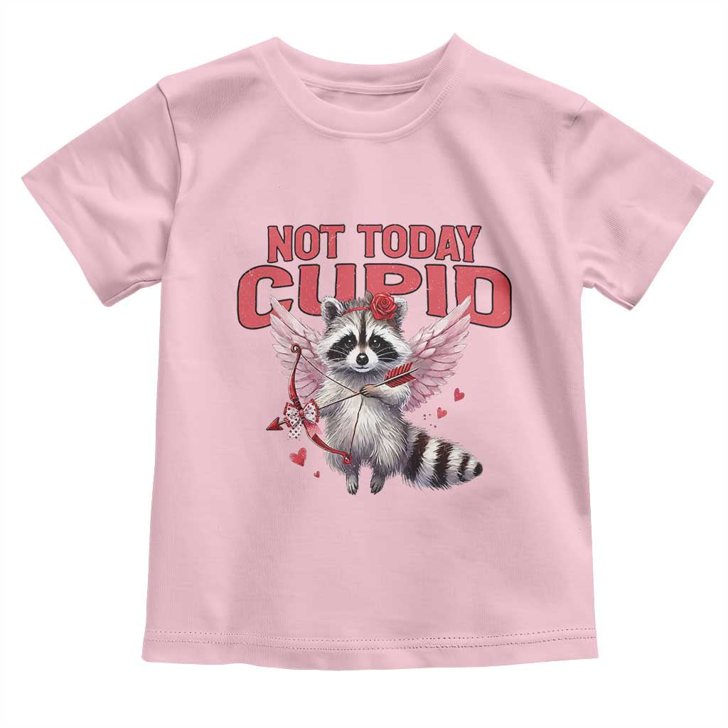 Funny Raccoon Cupid Anti Valentine Toddler T Shirt Not Today Cupid TS12 Light Pink Print Your Wear