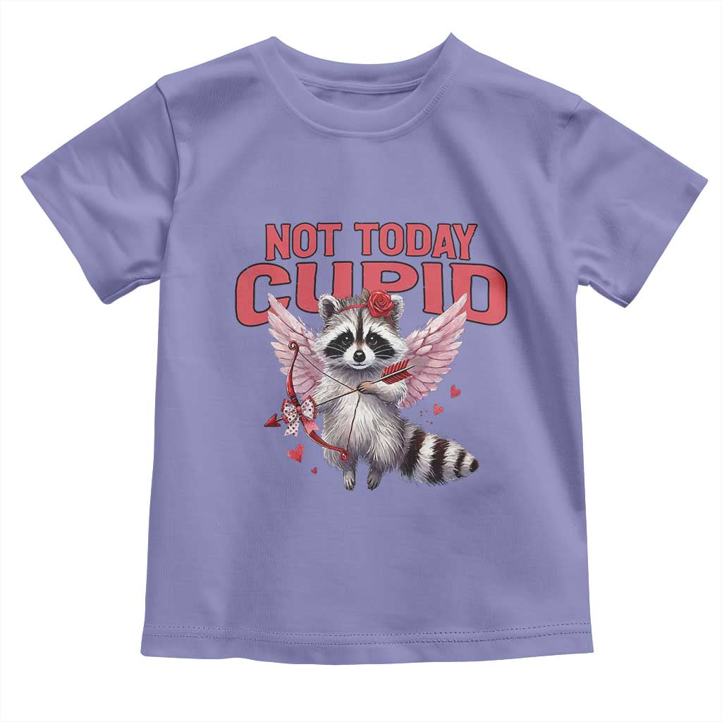 Funny Raccoon Cupid Anti Valentine Toddler T Shirt Not Today Cupid TS12 Violet Print Your Wear