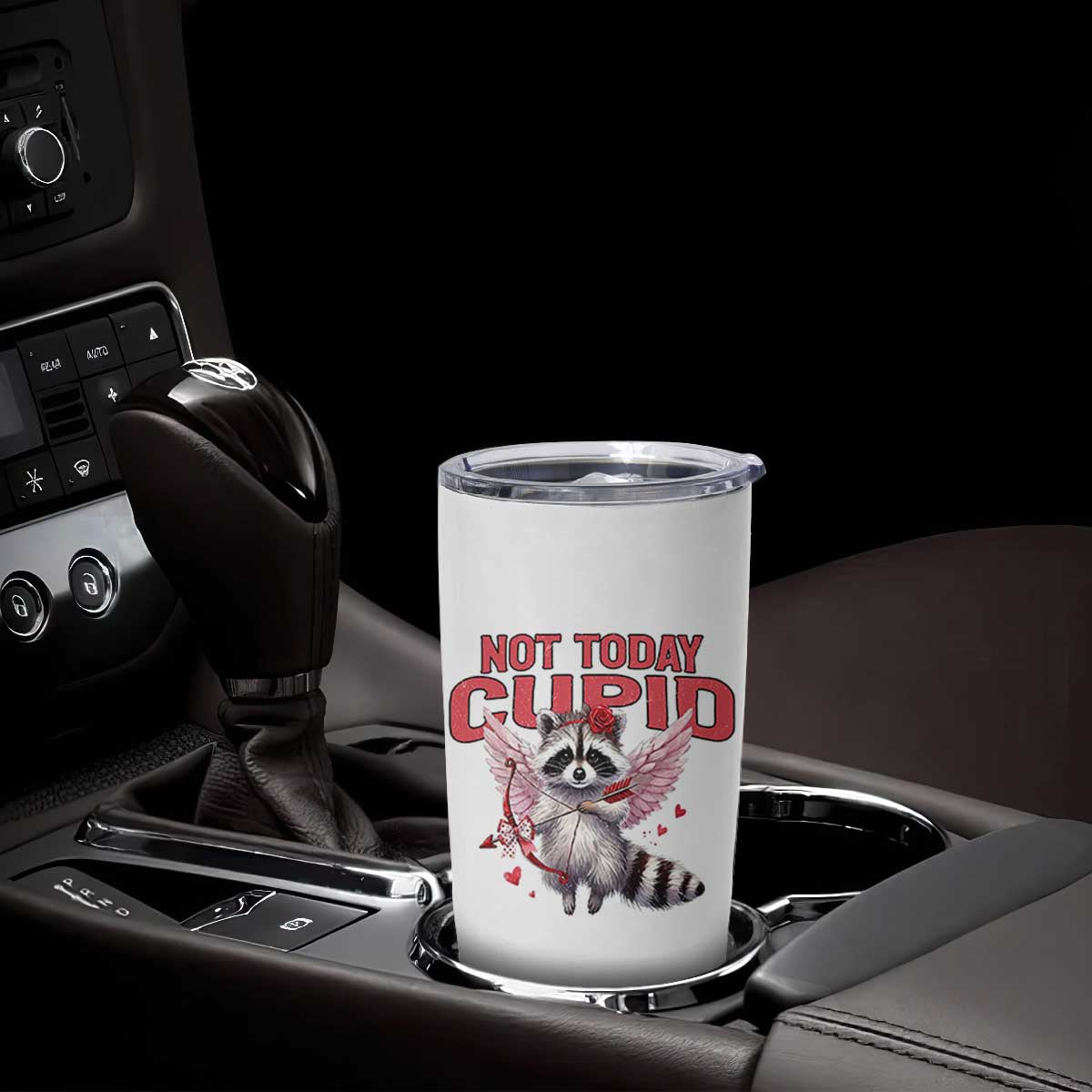 Funny Raccoon Cupid Anti Valentine Tumbler Cup Not Today Cupid TS12 Print Your Wear