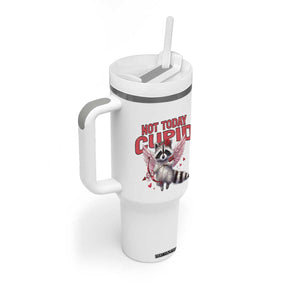 Funny Raccoon Cupid Anti Valentine Tumbler With Handle Not Today Cupid TS12 Print Your Wear