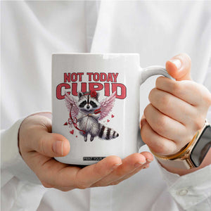 Funny Raccoon Cupid Anti Valentine Coffee Mug Not Today Cupid TS12 Print Your Wear