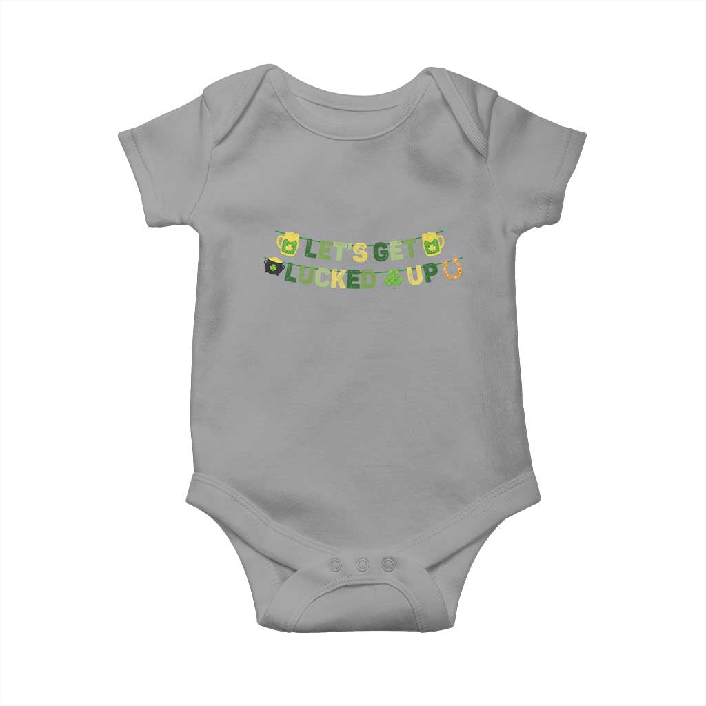 Lets Get Lucked Up Baby Onesie St Patricks Day Drinking TS12 Sport Gray Print Your Wear