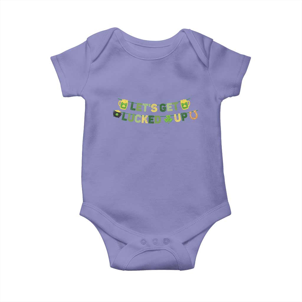 Lets Get Lucked Up Baby Onesie St Patricks Day Drinking TS12 Violet Print Your Wear