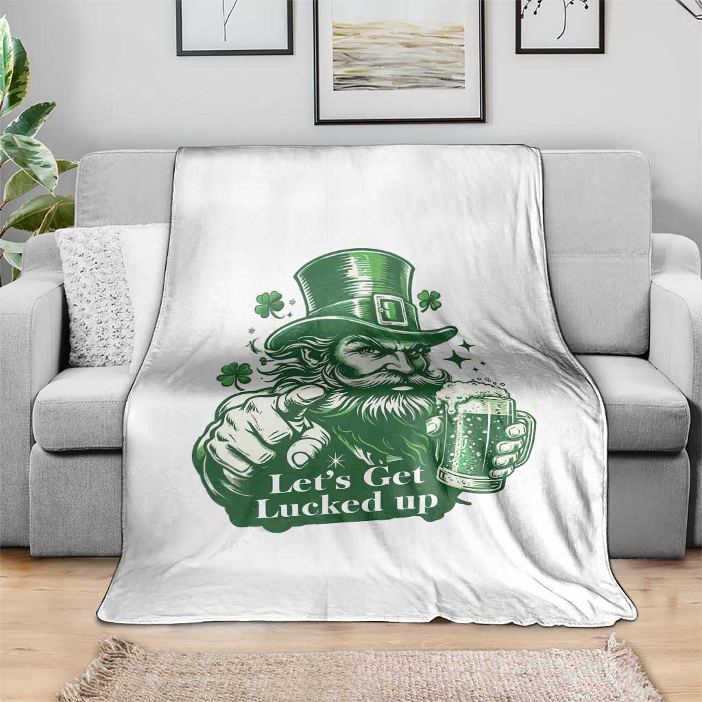 Lets Get Lucked Up Throw Blanket St Patricks Day Party Humor TS12 Print Your Wear