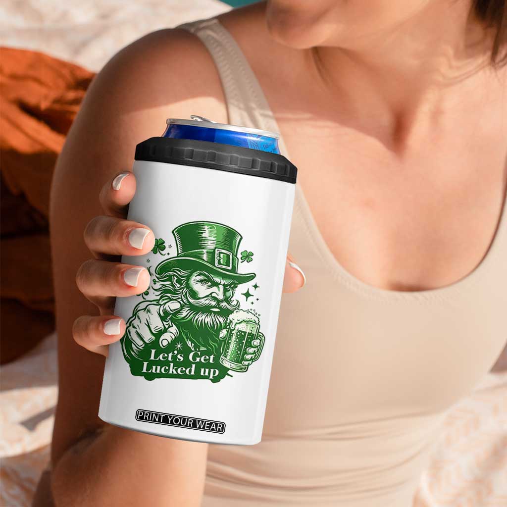 Lets Get Lucked Up 4 in 1 Can Cooler Tumbler St Patricks Day Party Humor TS12 Print Your Wear
