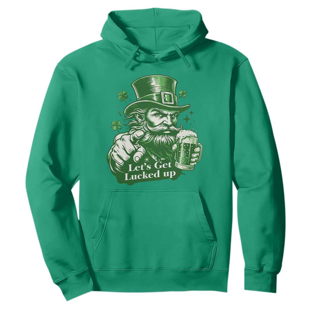 Lets Get Lucked Up Hoodie St Patricks Day Party Humor TS12 Irish Green Print Your Wear