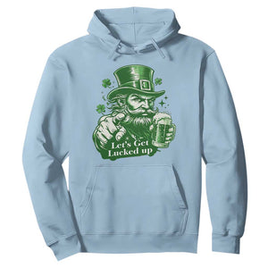 Lets Get Lucked Up Hoodie St Patricks Day Party Humor TS12 Light Blue Print Your Wear