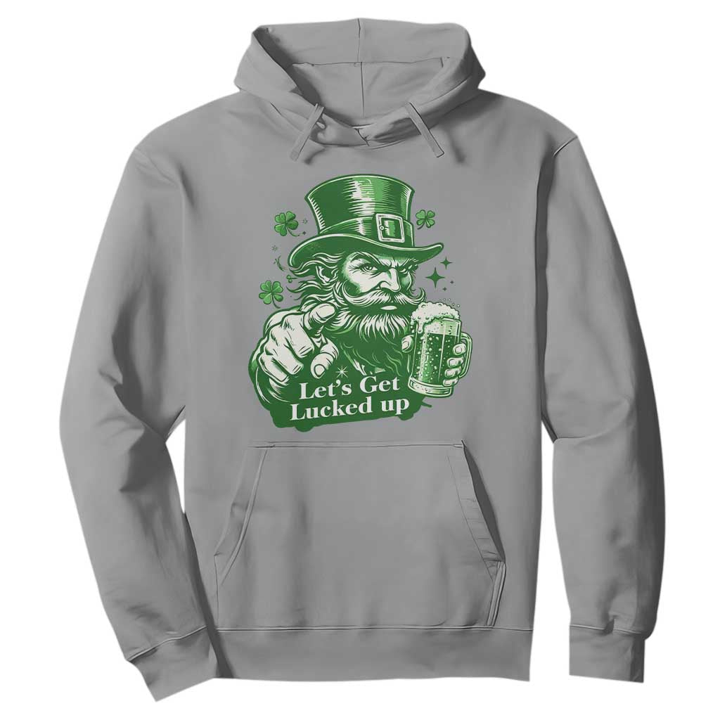 Lets Get Lucked Up Hoodie St Patricks Day Party Humor TS12 Sport Gray Print Your Wear