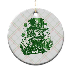 Lets Get Lucked Up Ceramic Ornament St Patricks Day Party Humor TS12 1pc Christmas Plaid Print Your Wear