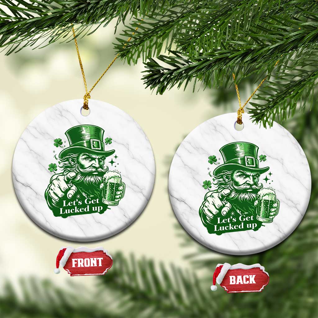 Lets Get Lucked Up Ceramic Ornament St Patricks Day Party Humor TS12 1pc White Marble Print Your Wear