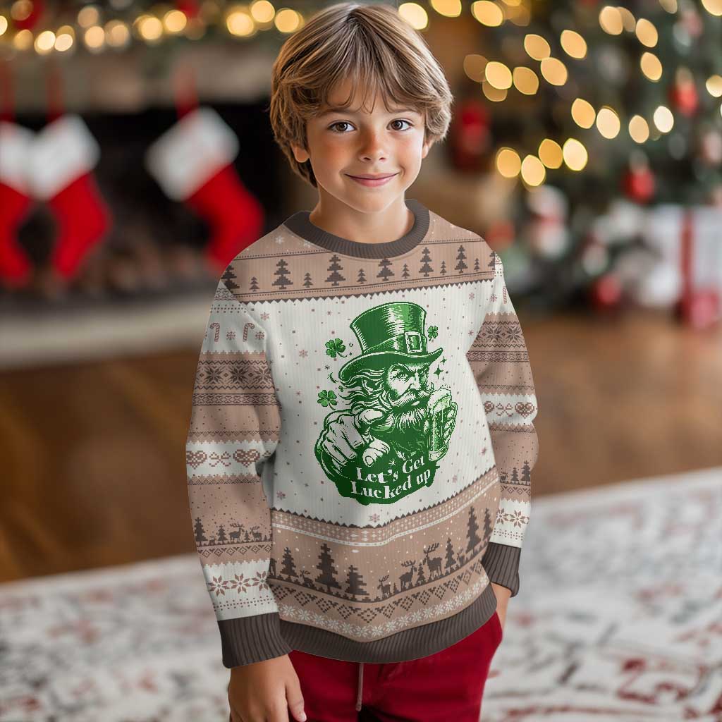 Lets Get Lucked Up Ugly Christmas Sweater St Patricks Day Party Humor TS12 Mocha Mousse Print Your Wear