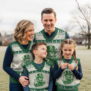 Lets Get Lucked Up V-Neck Knit Sweater Vest St Patricks Day Party Humor TS12 Beige Green Print Your Wear