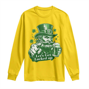 Lets Get Lucked Up Long Sleeve Shirt St Patricks Day Party Humor TS12 Daisy Print Your Wear