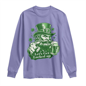 Lets Get Lucked Up Long Sleeve Shirt St Patricks Day Party Humor TS12 Violet Print Your Wear