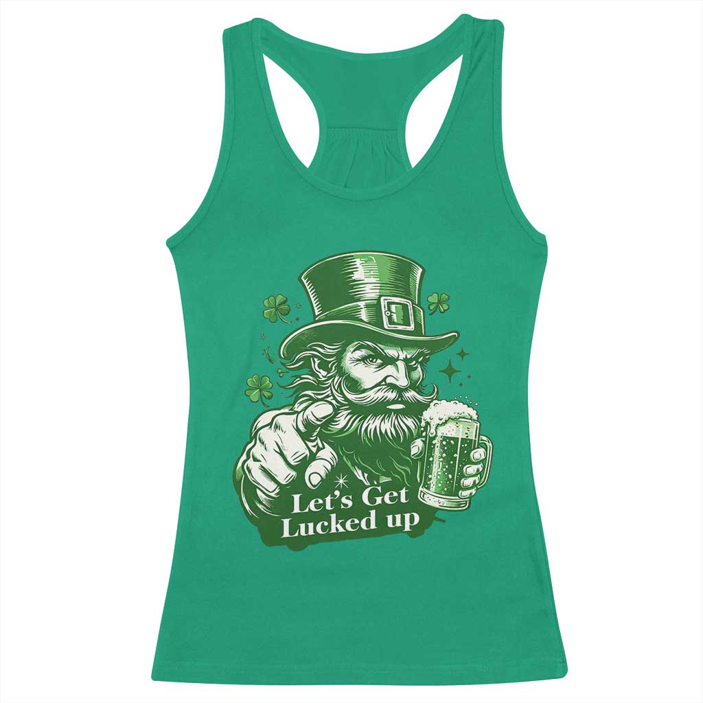 Lets Get Lucked Up Racerback Tank Top St Patricks Day Party Humor TS12 Irish Green Print Your Wear