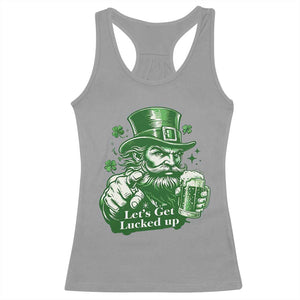 Lets Get Lucked Up Racerback Tank Top St Patricks Day Party Humor TS12 Sport Gray Print Your Wear