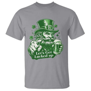 Lets Get Lucked Up T Shirt St Patricks Day Party Humor TS12 Sport Gray Print Your Wear