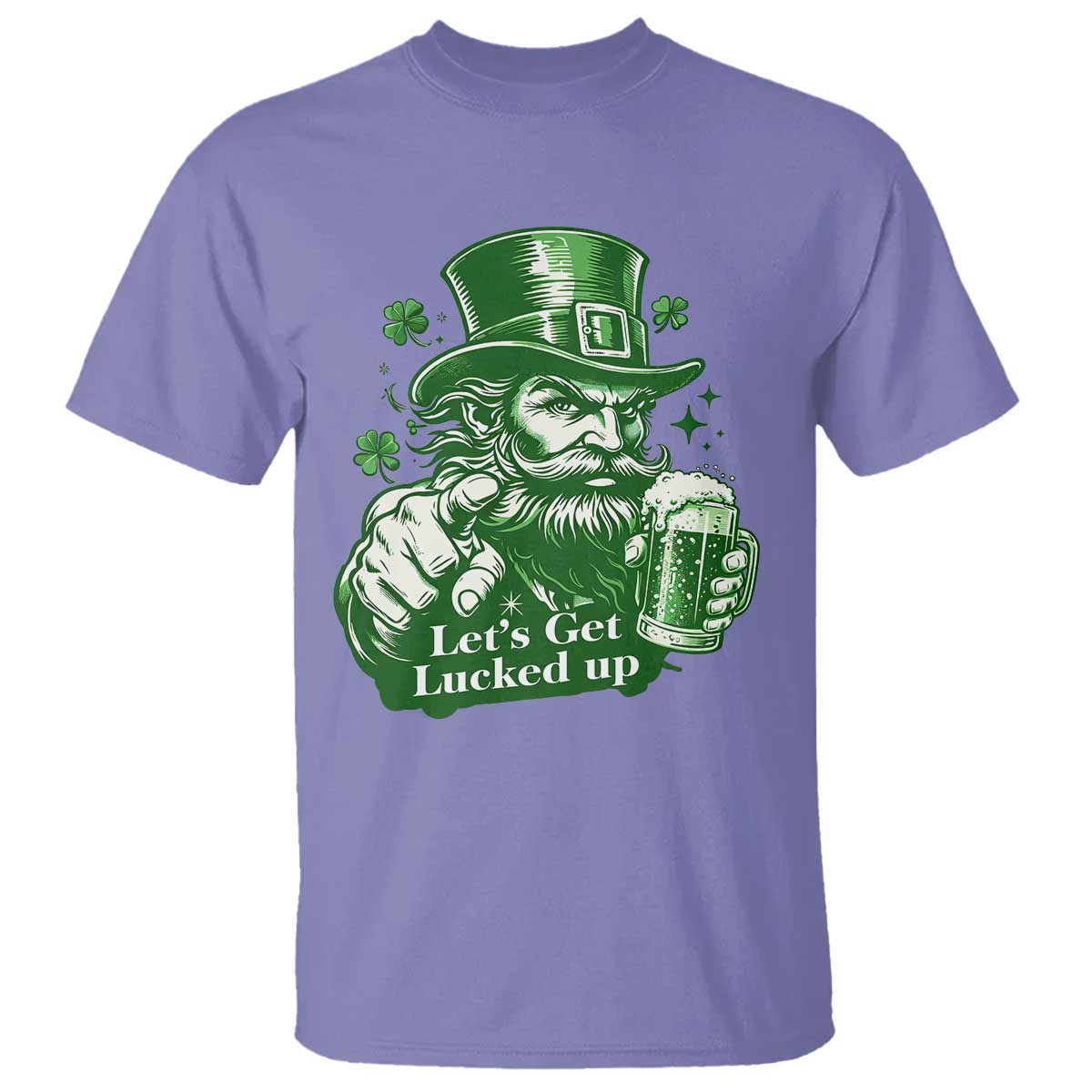Lets Get Lucked Up T Shirt St Patricks Day Party Humor TS12 Violet Print Your Wear