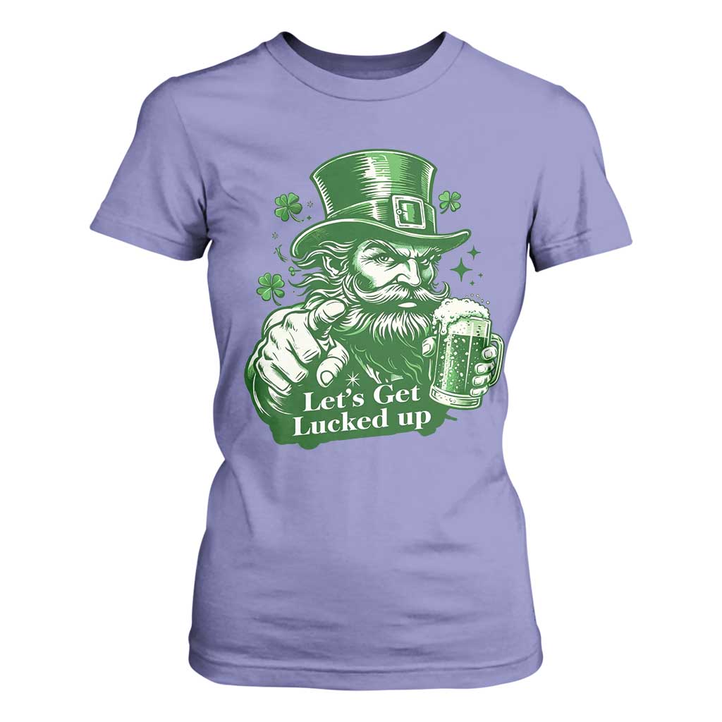 Lets Get Lucked Up T Shirt For Women St Patricks Day Party Humor TS12 Violet Print Your Wear
