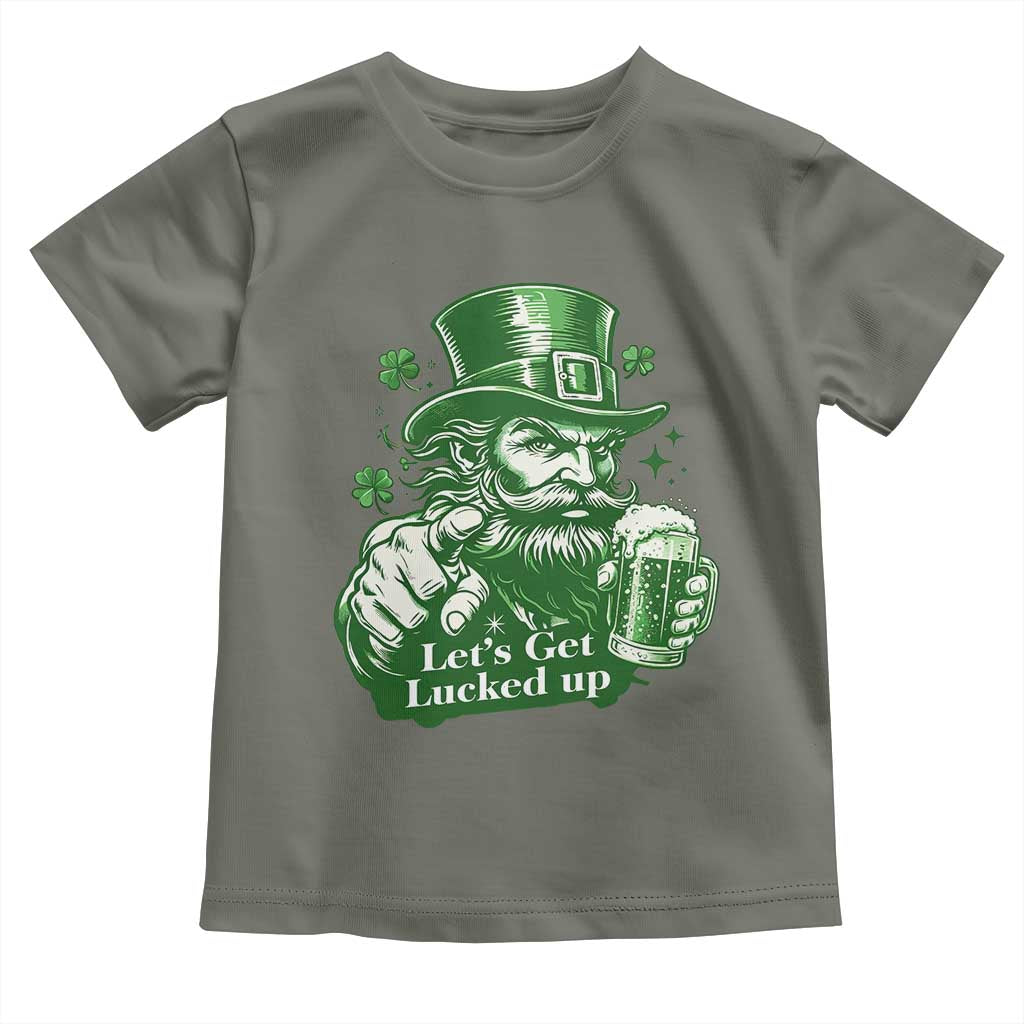Lets Get Lucked Up Toddler T Shirt St Patricks Day Party Humor TS12 Military Green Print Your Wear