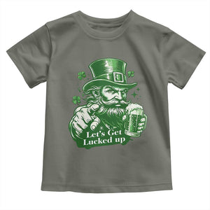 Lets Get Lucked Up Toddler T Shirt St Patricks Day Party Humor TS12 Military Green Print Your Wear