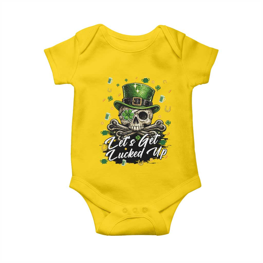 Lets Get Lucked Up Baby Onesie Lucky Skeleton St Patricks Day TS12 Daisy Print Your Wear