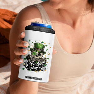Lets Get Lucked Up 4 in 1 Can Cooler Tumbler Lucky Skeleton St Patricks Day TS12 Print Your Wear