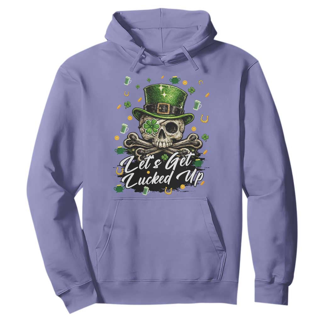 Lets Get Lucked Up Hoodie Lucky Skeleton St Patricks Day TS12 Violet Print Your Wear