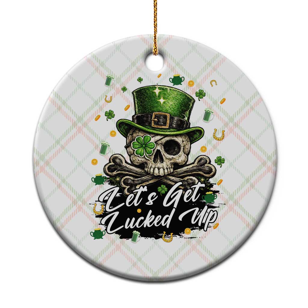 Lets Get Lucked Up Ceramic Ornament Lucky Skeleton St Patricks Day TS12 1pc Christmas Plaid Print Your Wear