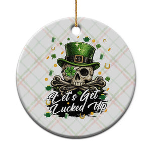 Lets Get Lucked Up Ceramic Ornament Lucky Skeleton St Patricks Day TS12 1pc Christmas Plaid Print Your Wear