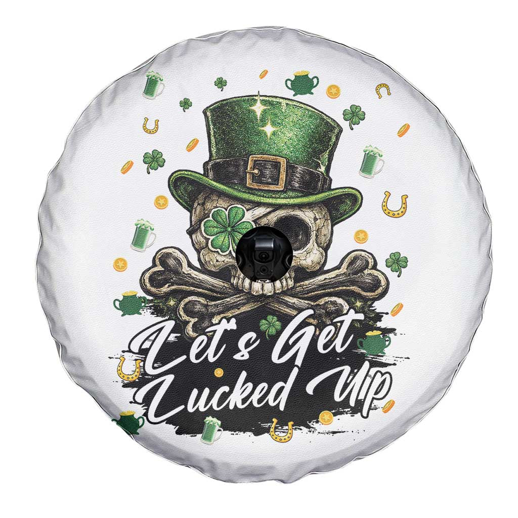 Lets Get Lucked Up Spare Tire Cover Lucky Skeleton St Patricks Day TS12 Print Your Wear