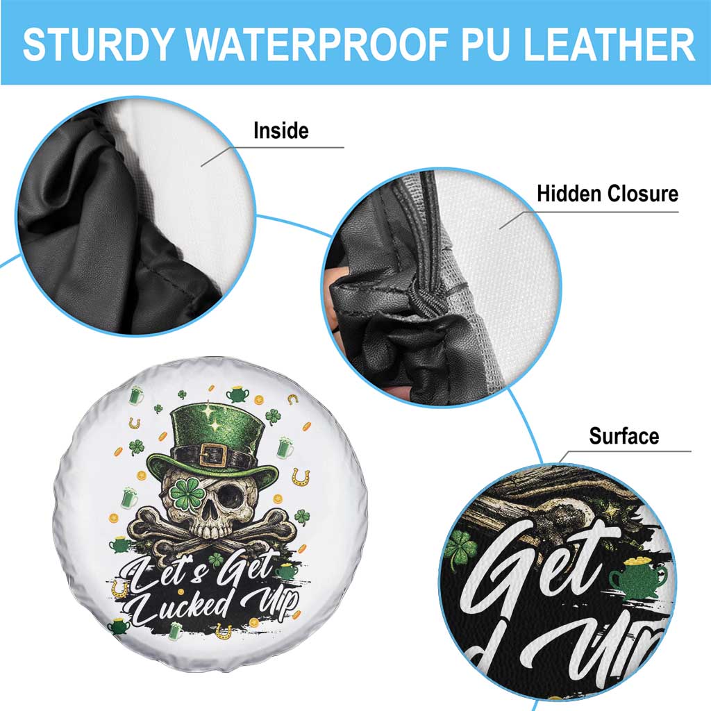 Lets Get Lucked Up Spare Tire Cover Lucky Skeleton St Patricks Day TS12 Print Your Wear