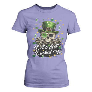 Lets Get Lucked Up T Shirt For Women Lucky Skeleton St Patricks Day TS12 Violet Print Your Wear